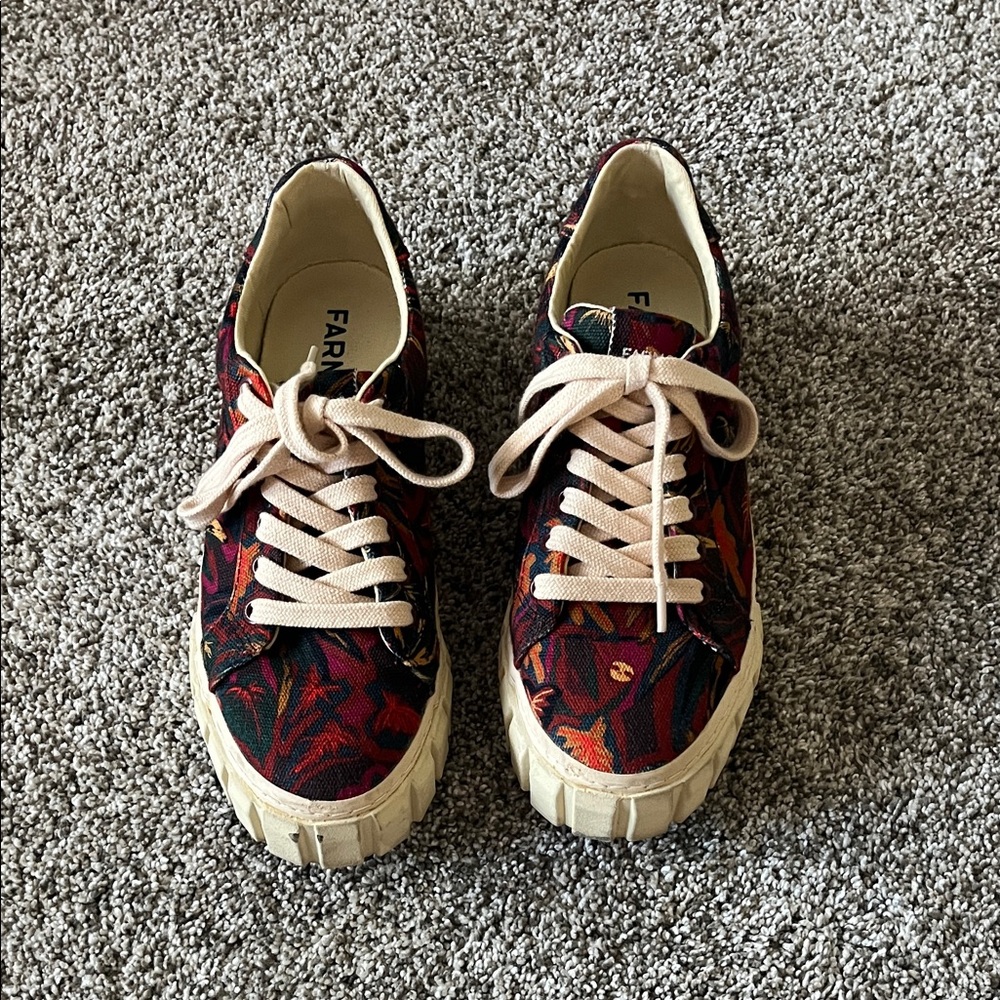 FARM Rio Red and Black Patterned Sneakers